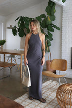 Load image into Gallery viewer, Charcoal Rumi Halter Dress
