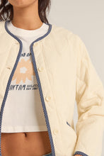 Load image into Gallery viewer, Cream Check Quilted Jacket