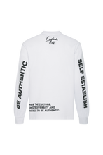 Load image into Gallery viewer, EGMH2100-Oversized LS Graphic Tees - Self Established-Bright White_Back A