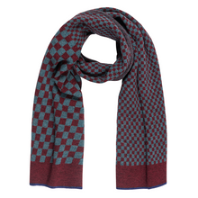Load image into Gallery viewer, ParisWest_CheckerScf_burgteal_navytrim_1024px