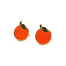 Load image into Gallery viewer, Orange Enamel Earrings