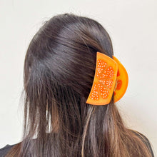 Load image into Gallery viewer, Large Orange Slice Hair Claw Clip