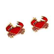Load image into Gallery viewer, Crab Enamel Earrings