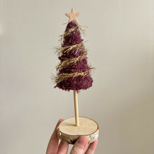 Load image into Gallery viewer, dark purple tinsel tree