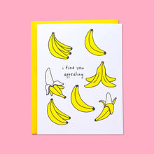 Load image into Gallery viewer, Appealing Bananas Risograph Card Stationery/Stickers/Cards Jenny Lemons