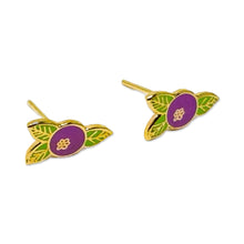 Load image into Gallery viewer, Blueberry Enamel Earrings Jewelry Jenny Lemons