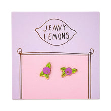 Load image into Gallery viewer, Blueberry Enamel Earrings Jewelry Jenny Lemons
