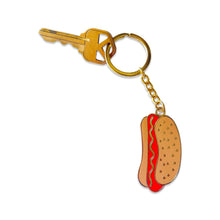 Load image into Gallery viewer, Enamel Hot Dog Keychain Accessories Jenny Lemons