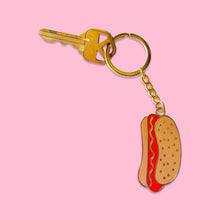 Load image into Gallery viewer, Enamel Hot Dog Keychain Accessories Jenny Lemons