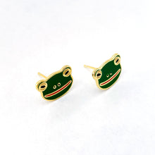 Load image into Gallery viewer, Frog Enamel Earrings Jewelry Jenny Lemons