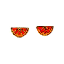 Load image into Gallery viewer, Grapefruit Enamel Earrings Jewelry Jenny Lemons