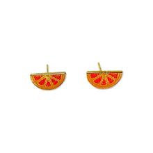 Load image into Gallery viewer, Grapefruit Enamel Earrings Jewelry Jenny Lemons