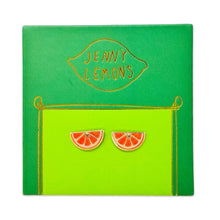 Load image into Gallery viewer, Grapefruit Enamel Earrings Jewelry Jenny Lemons