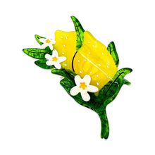 Load image into Gallery viewer, XL Lemon and Flowers Hair Claw Clip