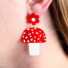 Load image into Gallery viewer, Mushrooms and Flowers Earrings Jewelry Jenny Lemons
