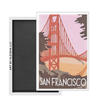 Load image into Gallery viewer, GoldenGateTravelPosterMagnet_DualSideMockup