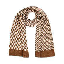 Load image into Gallery viewer, ParisWest_CheckerScarf_Copper-Ivory_loop1024px