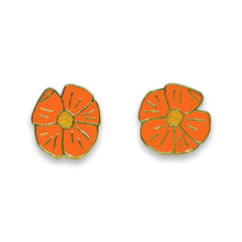Load image into Gallery viewer, Poppy Enamel Earrings Jewelry Jenny Lemons