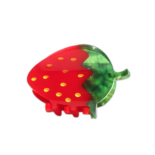 Load image into Gallery viewer, Midi Red Strawberry Hair Claw Clip