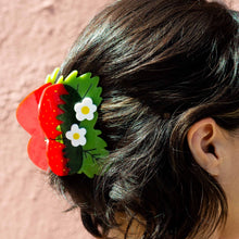 Load image into Gallery viewer, Strawberries and Flowers Hair Claw Accessories Jenny Lemons
