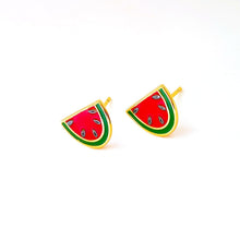 Load image into Gallery viewer, Watermelon Enamel Earrings Jewelry Jenny Lemons