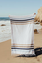 Load image into Gallery viewer, Blue Stripe Solimar Throw