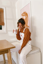 Load image into Gallery viewer, White Relaxed Overalls