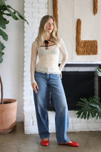 Load image into Gallery viewer, Piped Cloud Mariposa L/S Bow Tee
