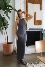 Load image into Gallery viewer, Charcoal Rumi Halter Dress
