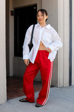 Load image into Gallery viewer, Bell Pepper Linen Stripe Crop Racer Pant
