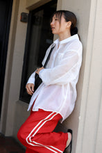 Load image into Gallery viewer, Bell Pepper Linen Stripe Crop Racer Pant
