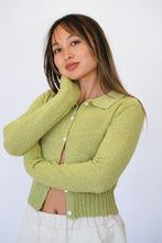 Load image into Gallery viewer, Lime Flora Knit Button Up
