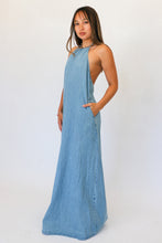 Load image into Gallery viewer, Washed Denim Halter Dress
