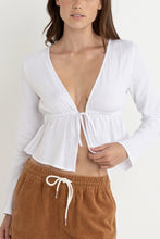 Load image into Gallery viewer, White Belle Tie Front Top
