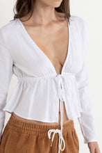 Load image into Gallery viewer, White Belle Tie Front Top
