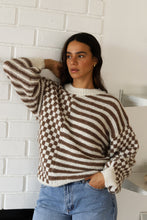 Load image into Gallery viewer, Mocha Mixed Checker Sweater
