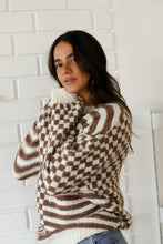 Load image into Gallery viewer, Mocha Mixed Checker Sweater
