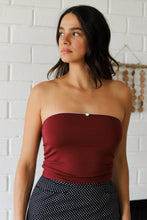Load image into Gallery viewer, Bordeaux Lined Contour Tube Top
