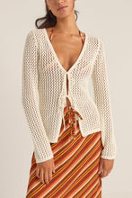 Load image into Gallery viewer, White Seashell Tie Front Top
