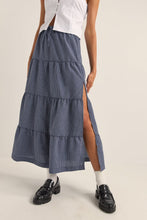 Load image into Gallery viewer, Navy Lola Check Tiered Skirt
