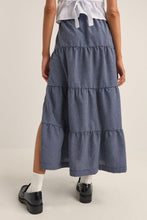 Load image into Gallery viewer, Navy Lola Check Tiered Skirt
