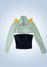 Load image into Gallery viewer, 68f6623ec600065f8f92bc31_100-cotton-sustainable-eco-friendly-green-bolero-shirt-corselero-no1-for-women_1762106085084.jpg
