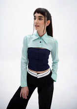 Load image into Gallery viewer, 68f6623ec600065f8f92bc31_100-cotton-sustainable-ecofriendly-green-bolero-shirt-corselero-no1-for-women_1762106085085.jpg
