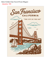 Load image into Gallery viewer, 68f6623ec600065f8f92bc31_retrogoldengatebridgetravelpostermagnet_1774730832915.png
