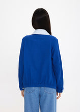 Load image into Gallery viewer, 68f6623ec600065f8f92bc31_v-jacket-blue-100-cotton-wide-collar-unisex-sustainable-ecofriendly-bomber-jackets_1762104151716.jpg
