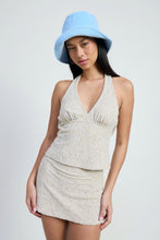 Load image into Gallery viewer, Chenille Plaid Halter Top
