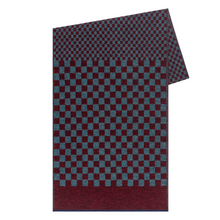 Load image into Gallery viewer, ParisWest_CheckerScf_burgteal_navytrim_flat_1024px
