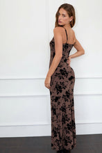 Load image into Gallery viewer, Brown Floral Flock Darsih Dress
