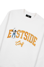 Load image into Gallery viewer, EGMH3012-Applique Eastside Fleece Crew-Bright White_Detail 1

