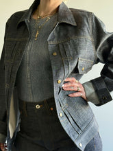 Load image into Gallery viewer, Lightweight X-Hatch Selvedge Denim Trucker Jacket
